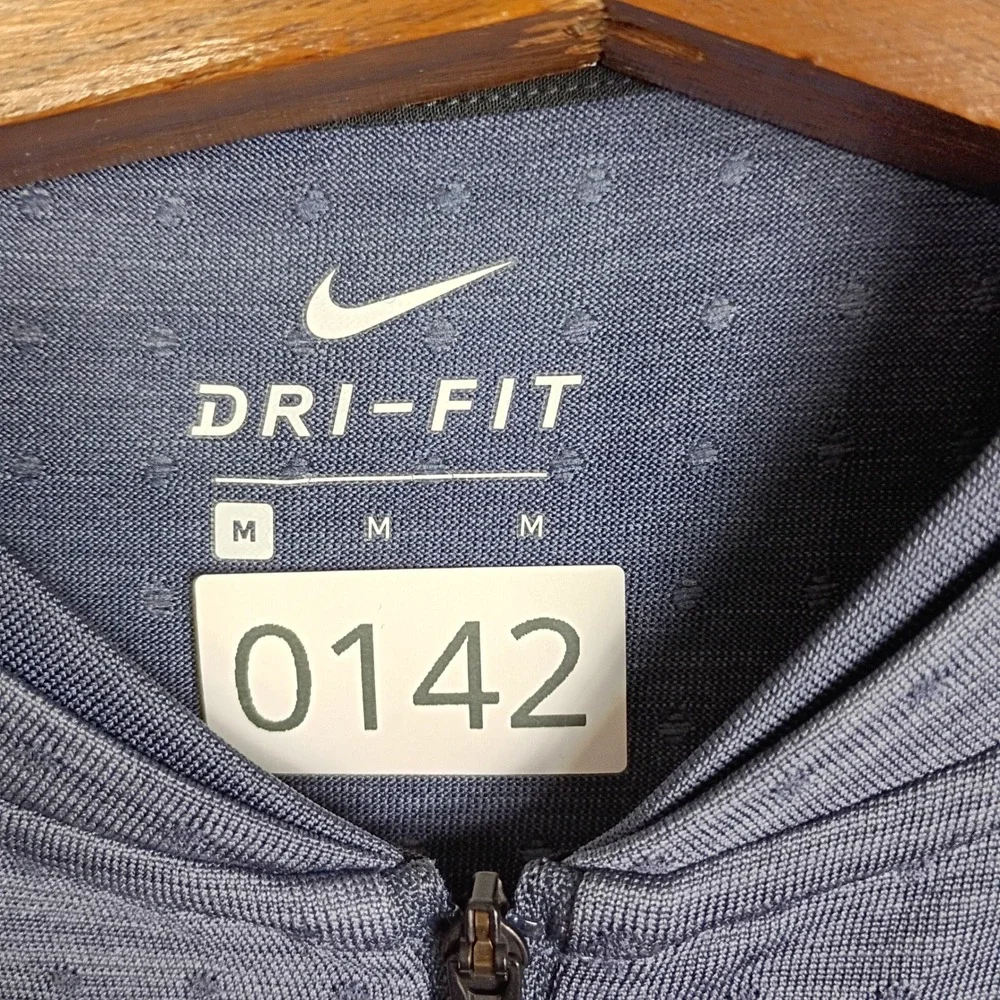 Nike‎ Dri-FIT Mens Quarter Zip Pullover Heathered Blue Grey Performance Top M